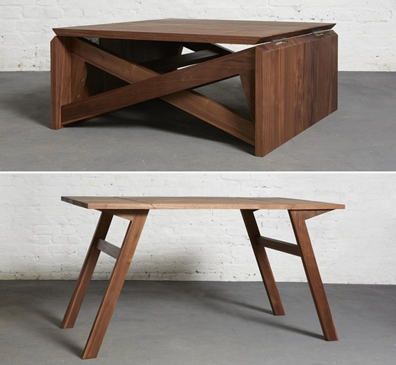 Awesome Design: MK1 Coffee Table Folds Out Into A Dining Table