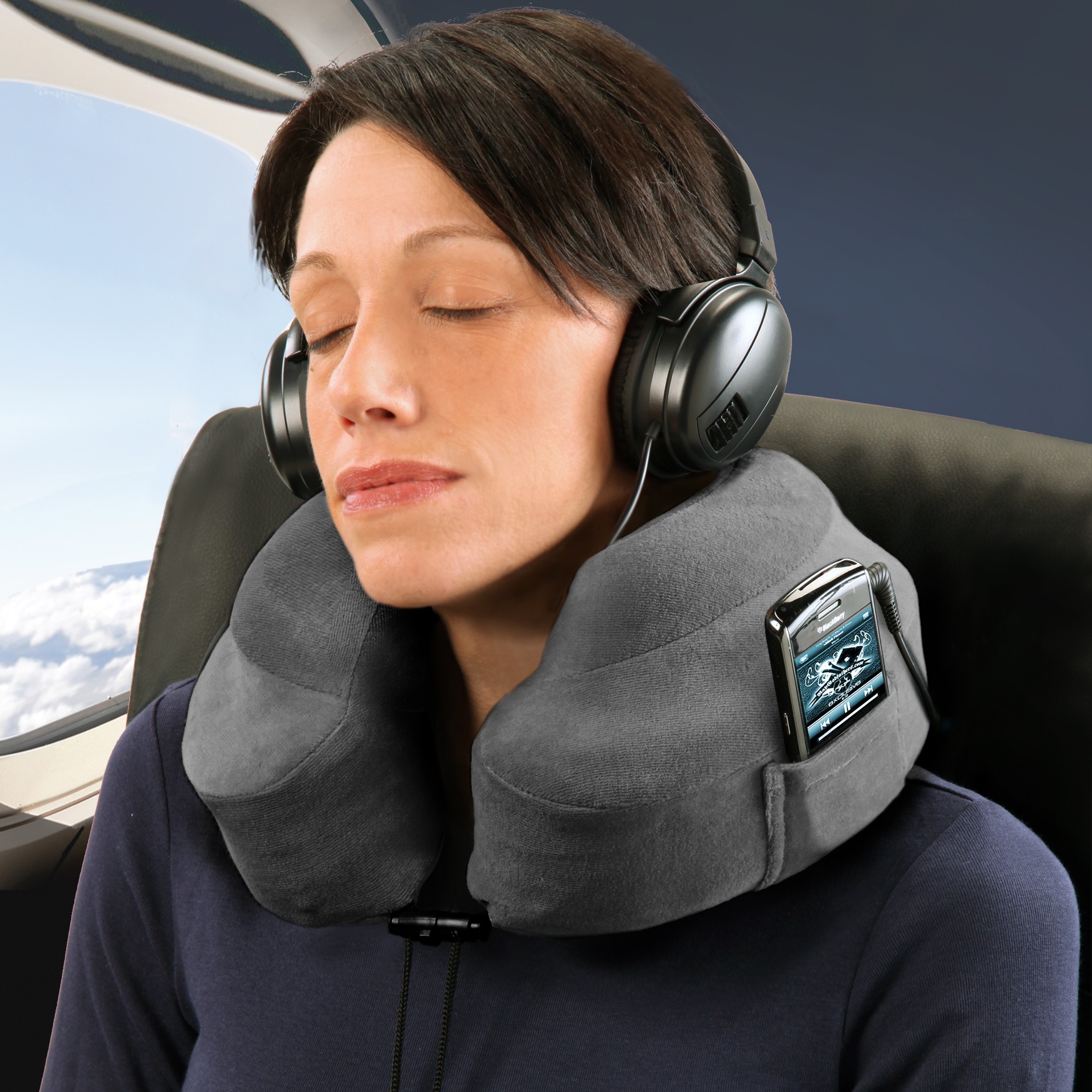 neck pillow with earphones