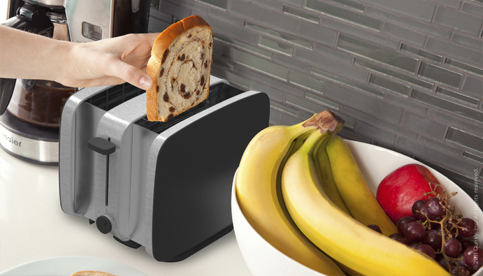 Crisp Toaster Collapses Into A Slimmer Slab When Not In Use