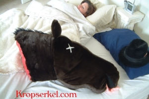 severed horse head pillow