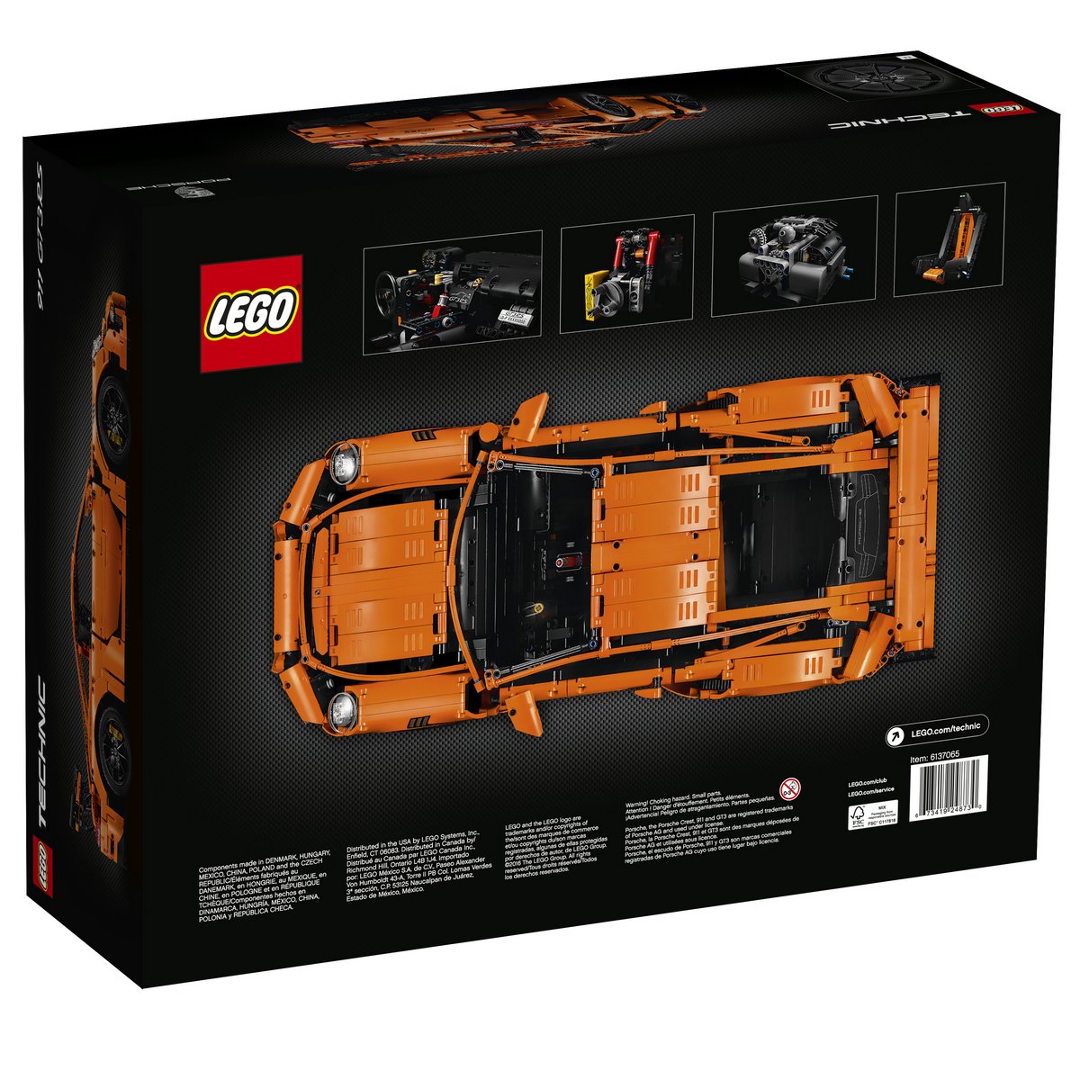 LEGO Technic Set 42056 Porsche 911 GT3 RS Box Back View