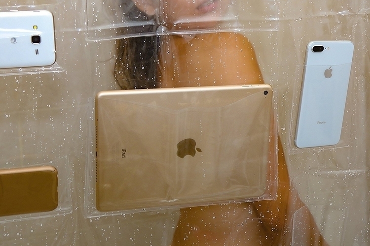 Screenholder Shower Curtain, Cell Phone Shower Curtain