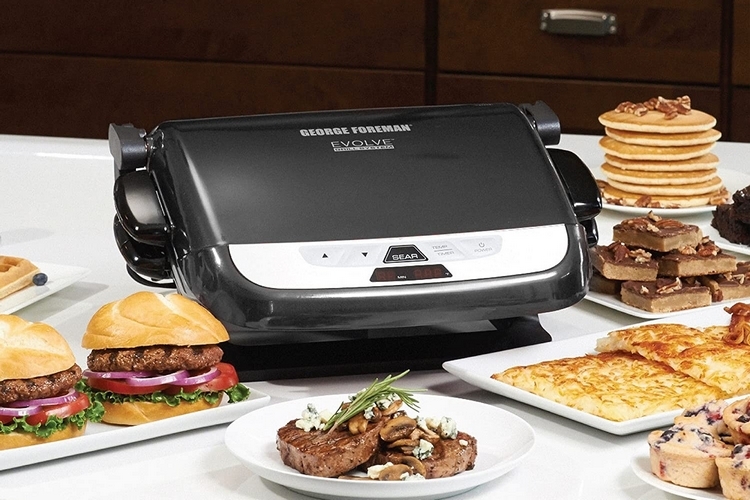 Best Buy: George Foreman 5-Serving Multi-Plate Evolve Grill System Black  GRP4842MB