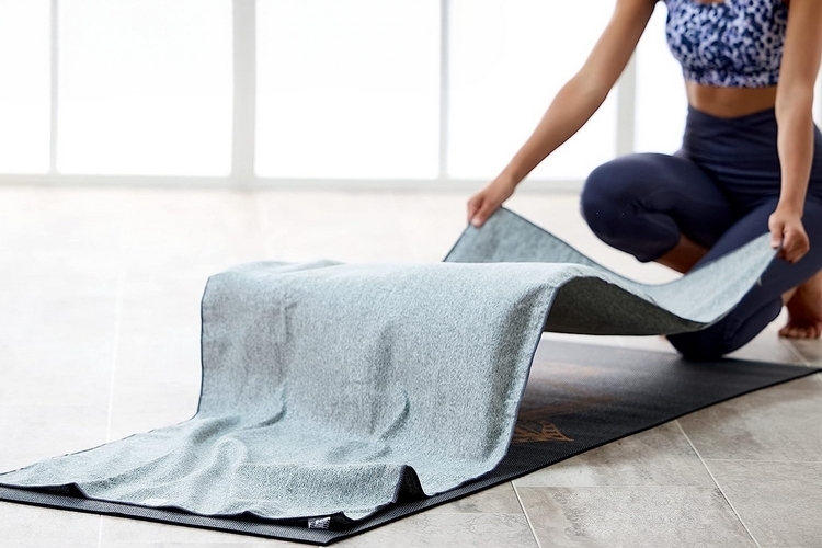 Gaiam Yoga Towel - Mat Sized Active Dry Non Slip  